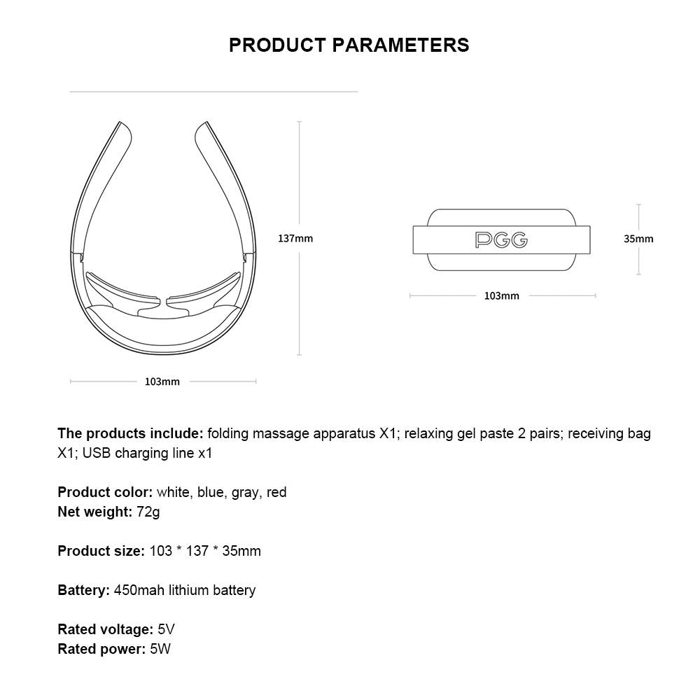 PGG Folding Portable Neck Massager 5 Modes