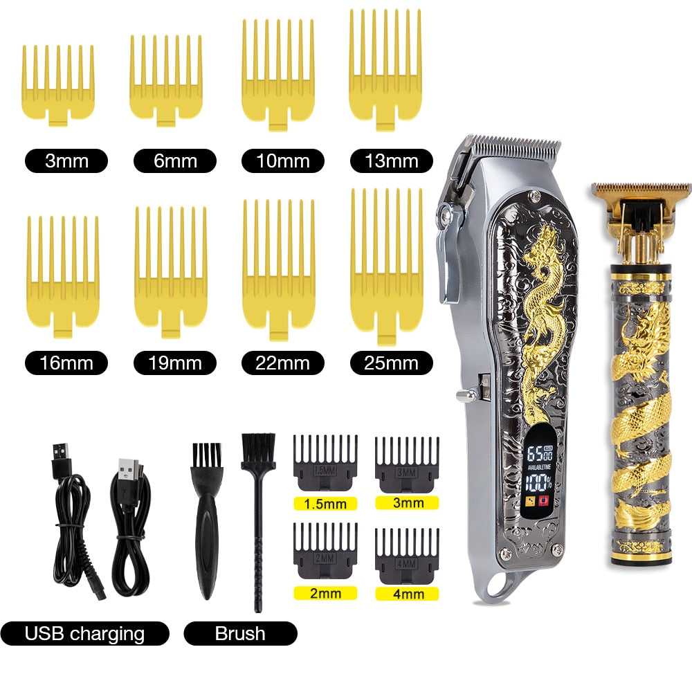Hair Clipper Barber Dragon Hair Trimmer for Men Finishing Hair Cutting Machine