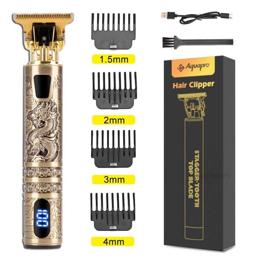 LCD Hair Clippers Professional Hair Cutting Machine Beard Trimmer For Men Barber Shop Electric Shaver Vintage T9 Hair Cutter