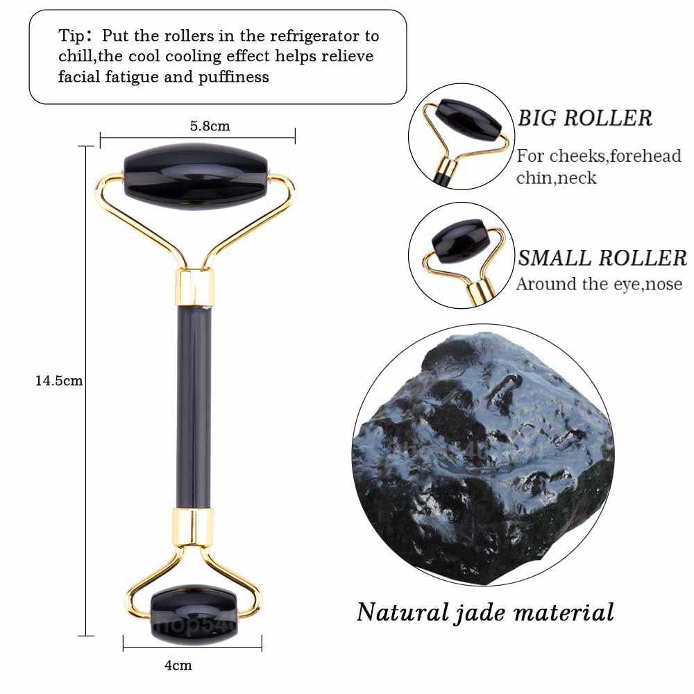 Massager Jade Roller For Face Rose Quartz Facial Lifting Massage Natural Stone Beauty Slimming Skin Care Tool