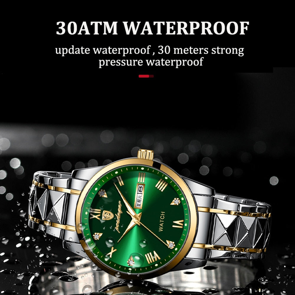 Top Brand Luxury Fashion Green Dial Watch Men Waterproof