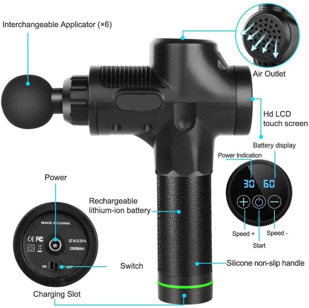 Massage Gun Electric Deep Muscle massager Pain Relief Body Fascial
