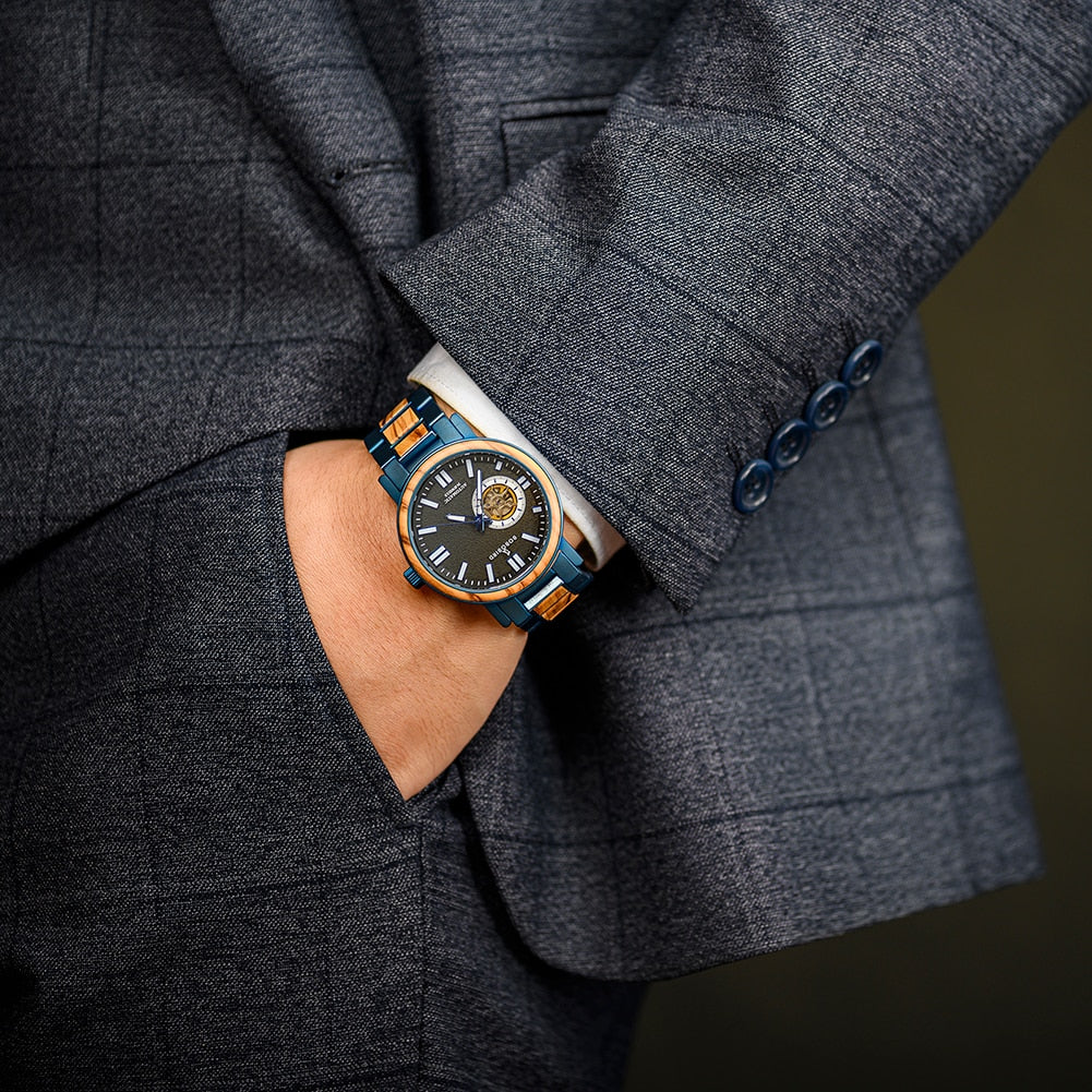 Luxury Men Watch Wood Automatic