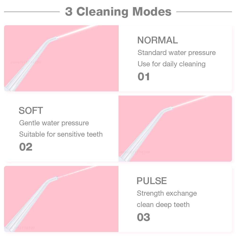 Oral Irrigator USB Rechargeable 3 Modes Dental Water 6 Jets 240ml Portable Water Thread For Teeth Stone Removal