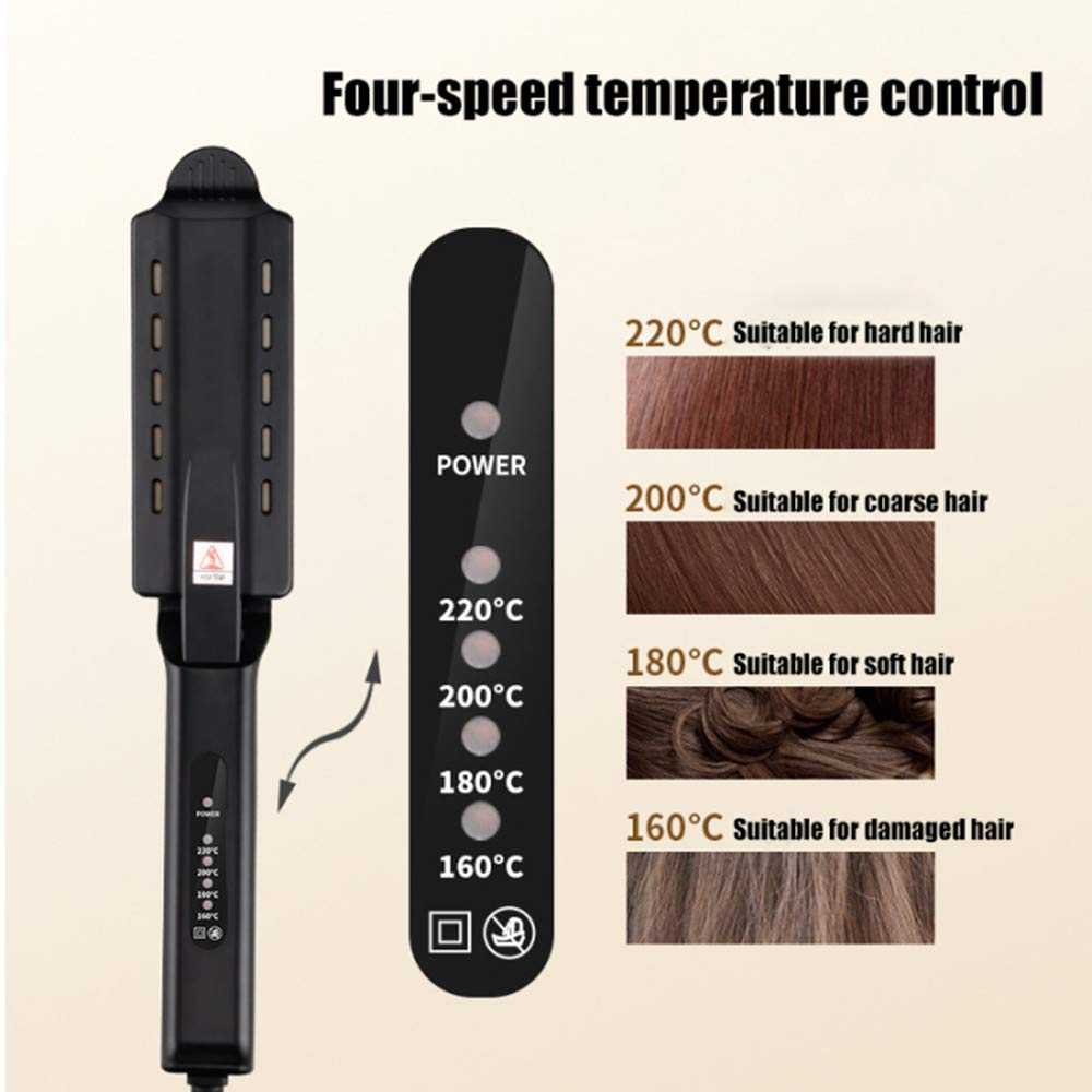 Hair Straightener Four-Gear Tourmaline Ceramic Ion Flat Iron Professional Electric Curler Steam Iron Straight Hair For Women