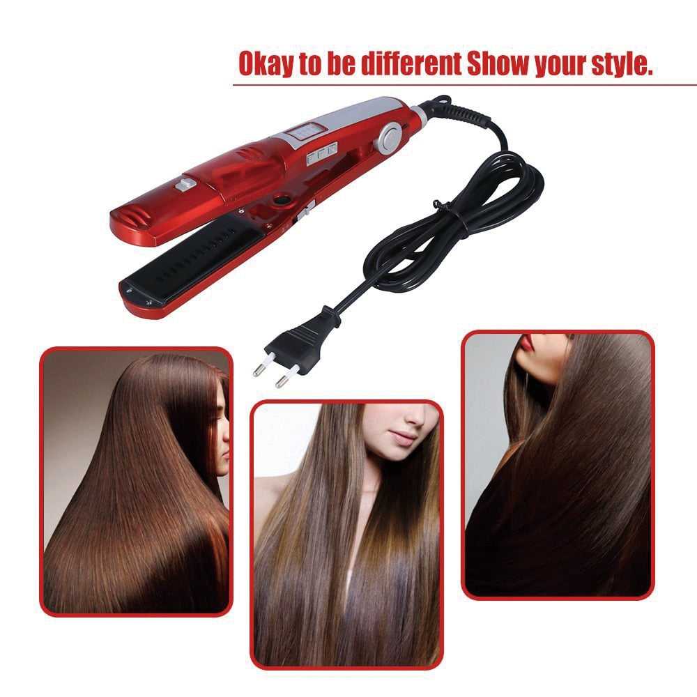 Professional Steam Hair Straightener Ceramic Vapor Infrared Heating Flat Iron