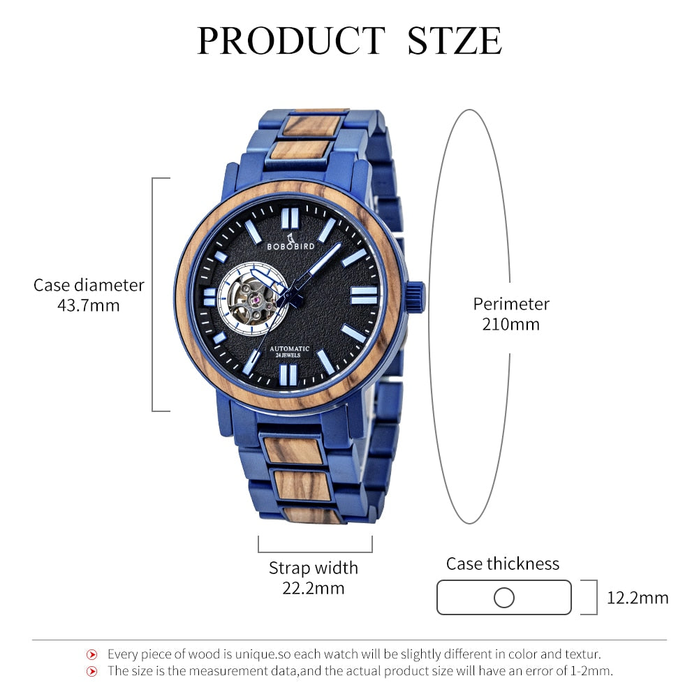 Luxury Men Watch Wood Automatic