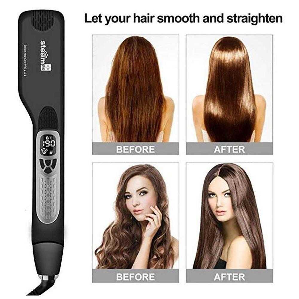 Professional Hair Straightener Steam Electric Hair Comb Dual Voltage