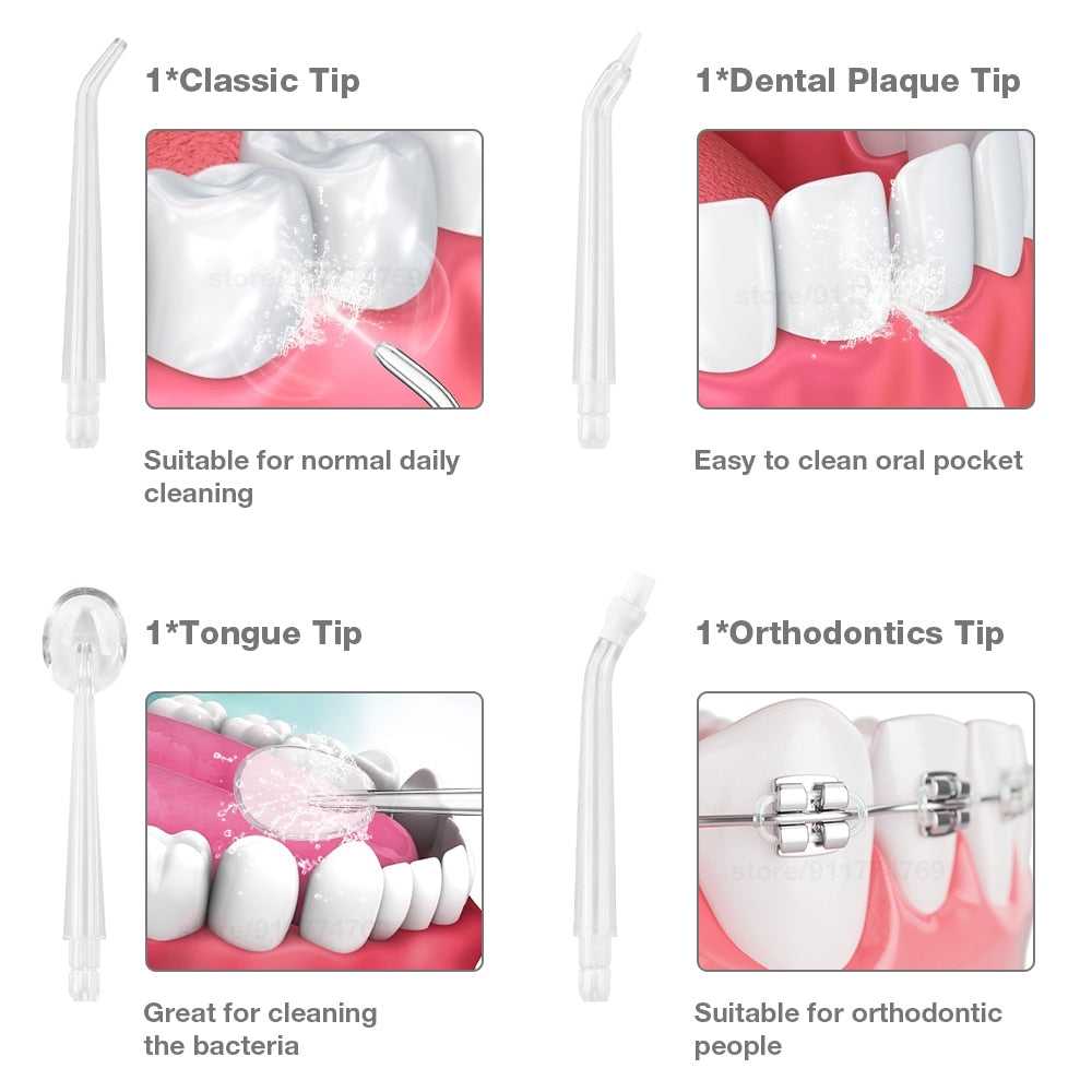 Oral Irrigator USB Rechargeable 3 Modes Dental Water 6 Jets 240ml Portable Water Thread For Teeth Stone Removal