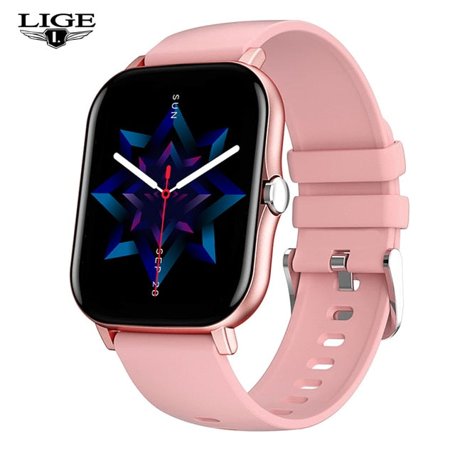LIGE New Bluetooth Call Smart watch Women Full touch Screen