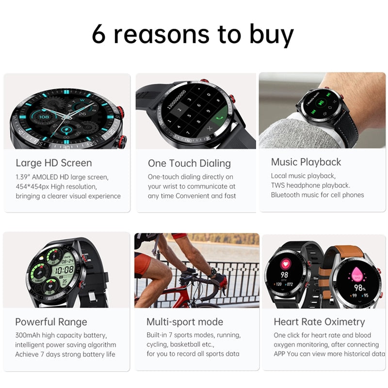 454*454 HD screen smart watch always display the time bluetooth