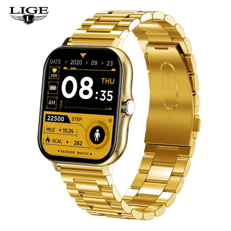 LIGE New Bluetooth Call Smart watch Women Full touch Screen