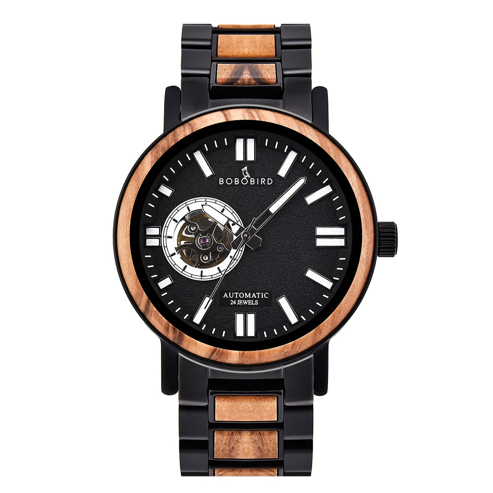 Luxury Men Watch Wood Automatic