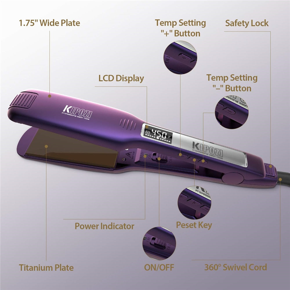 Hair Straightener with Digital LCD Display - TEXVIN