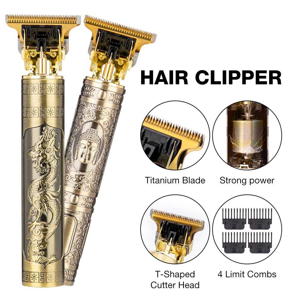 T9 Vintage Hair Lighter Clipper For Men Barber Hairdresser Hair Cutting Machine