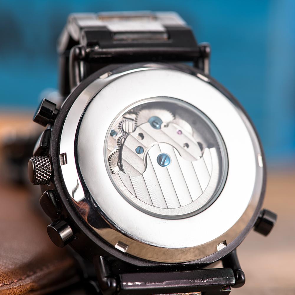 Couple Automatic Watches Wooden Stainless