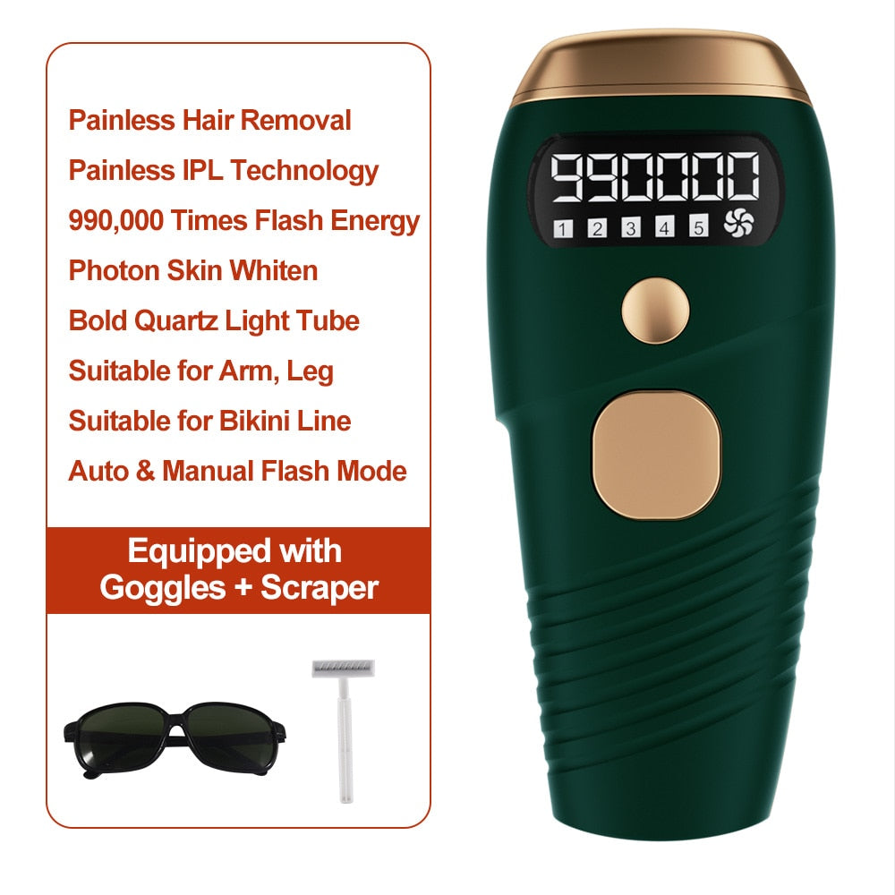 Laser Epilator For Women IPL Hair Removal 990000 Flashes. - TEXVIN