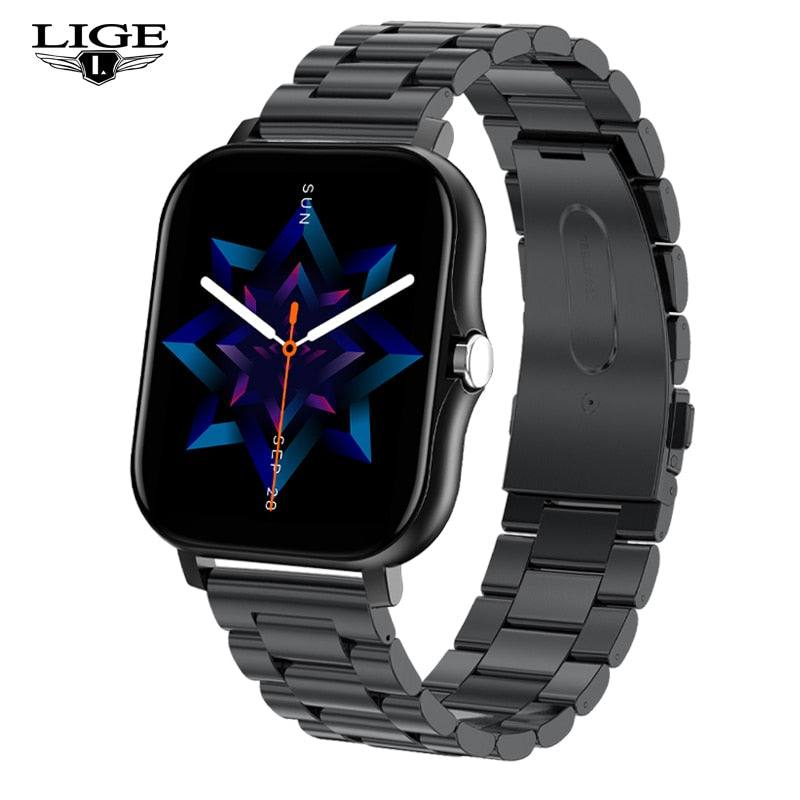 LIGE New Bluetooth Call Smart watch Women Full touch Screen