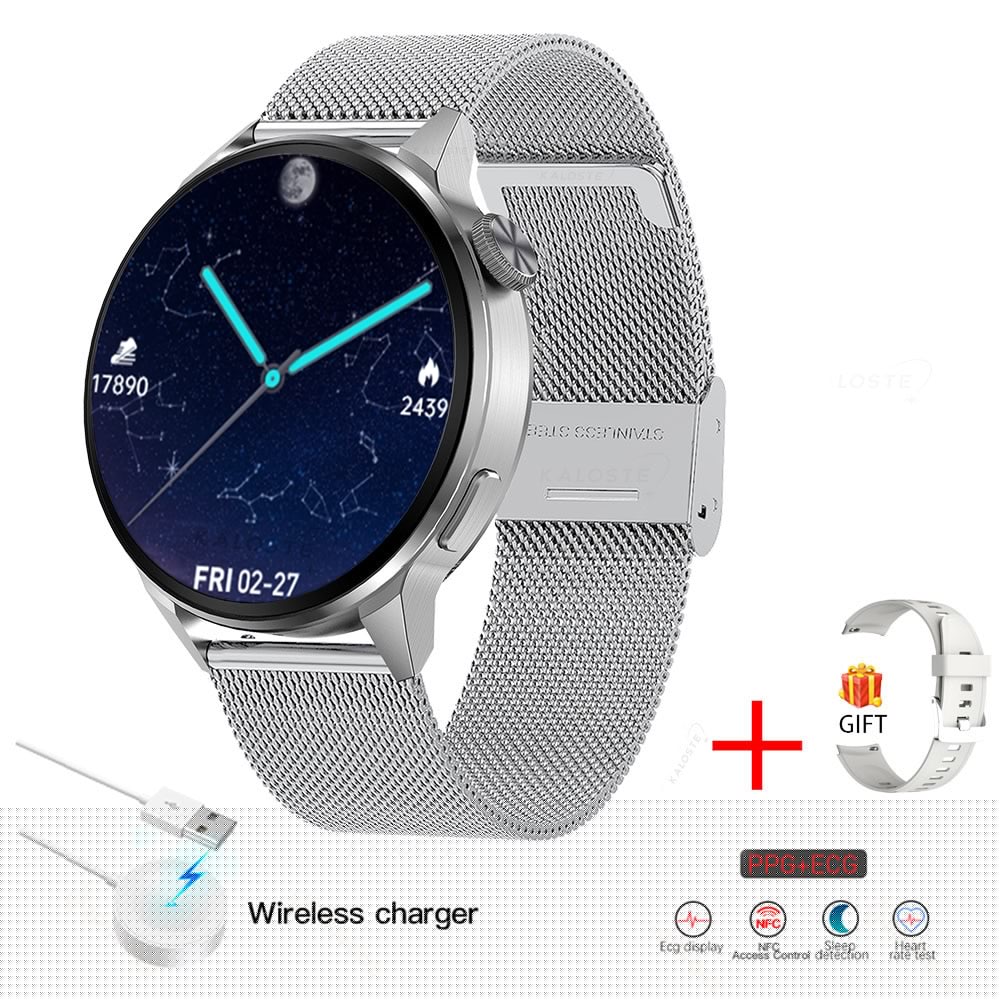 2022 New heart rate ECG smart watch mens