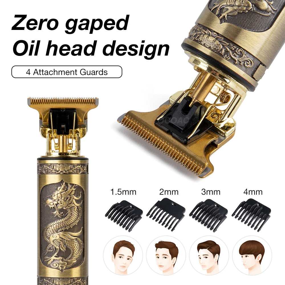 LCD Hair Clippers Professional Hair Cutting Machine Beard Trimmer For Men Barber Shop Electric Shaver Vintage T9 Hair Cutter
