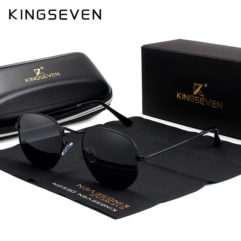 Classic Reflective Sunglasses Men Hexagon Retro