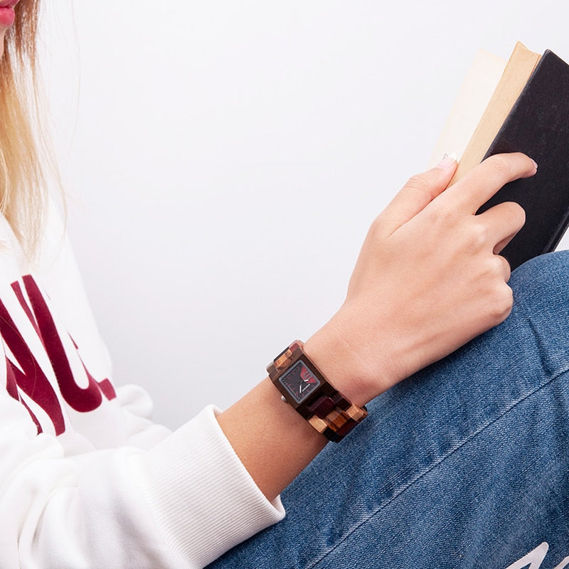 Women Watches Wooden Quartz Wrist Watch