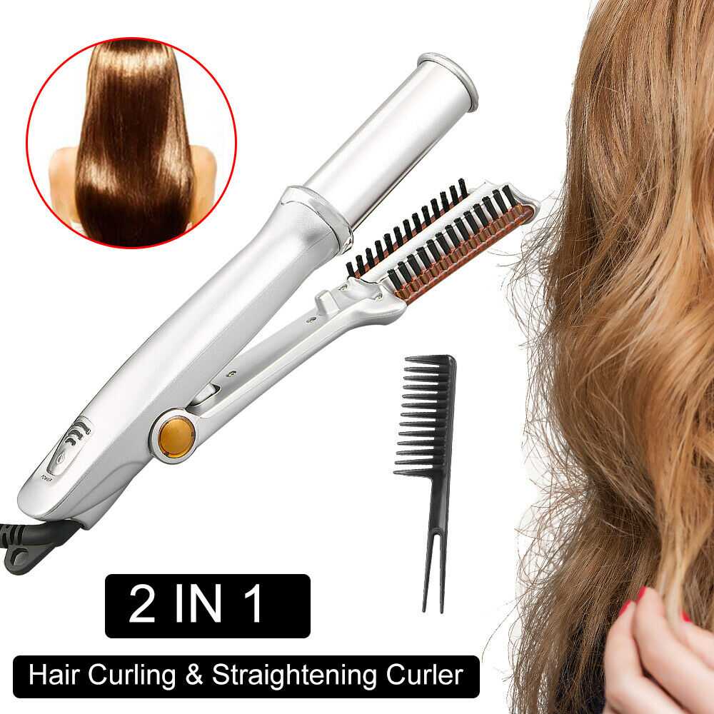 Professional Hair Straightening Iron Curling Iron Straightener Curler Styler 3 In 1 Multi Hair Styling Tool Flat Iron With Brush