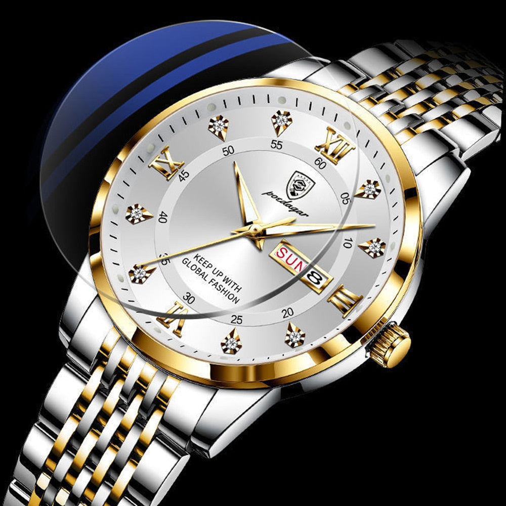 Men Watch Fashion Business Luxury Clock with Date Week Mens