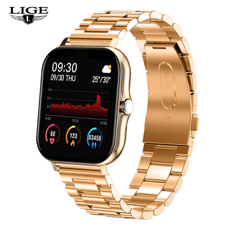 LIGE New Bluetooth Call Smart watch Women Full touch Screen