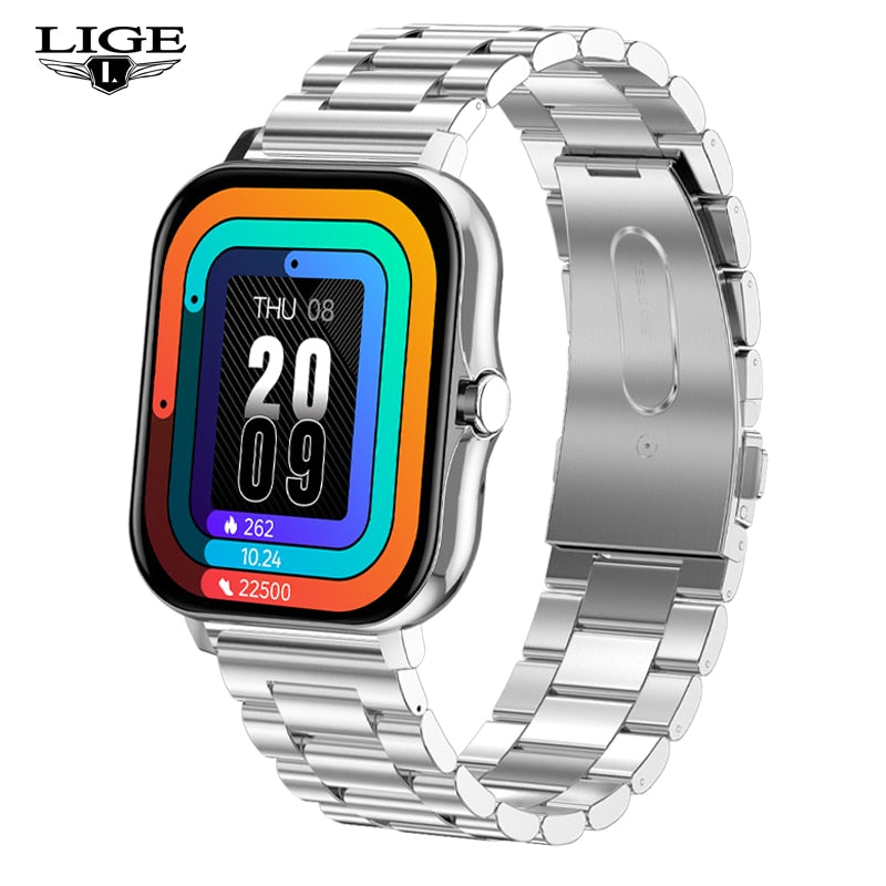 LIGE New Bluetooth Call Smart watch Women Full touch Screen