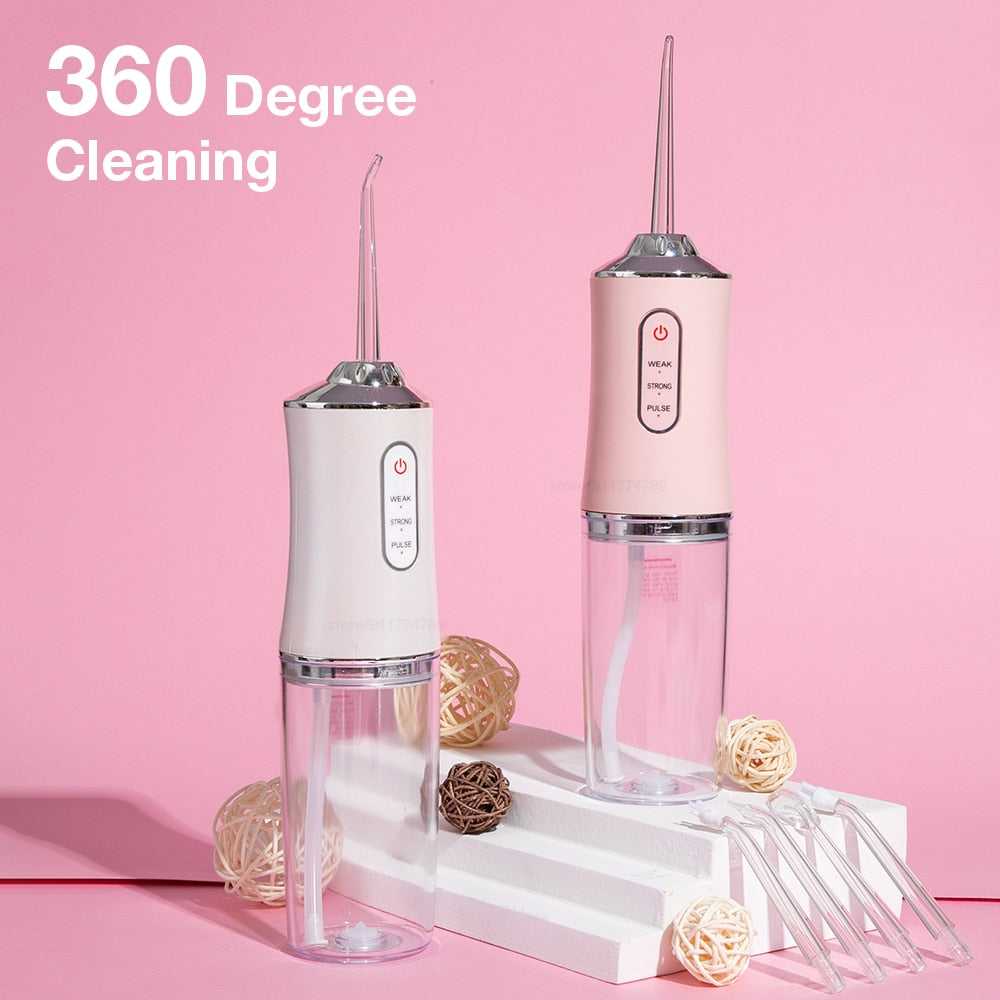 Oral Irrigator USB Rechargeable 3 Modes Dental Water 6 Jets 240ml Portable Water Thread For Teeth Stone Removal