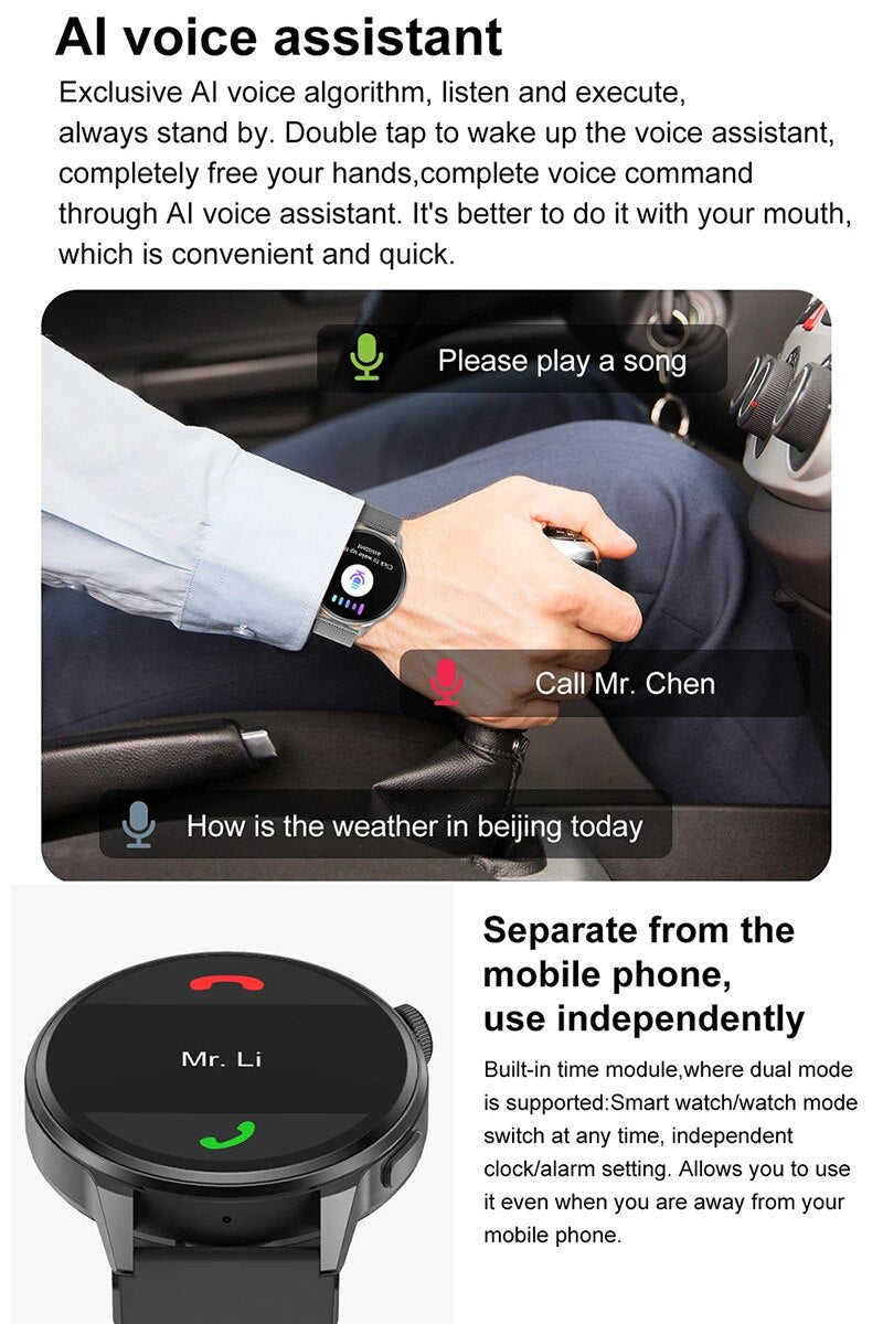 2022 New heart rate ECG smart watch mens