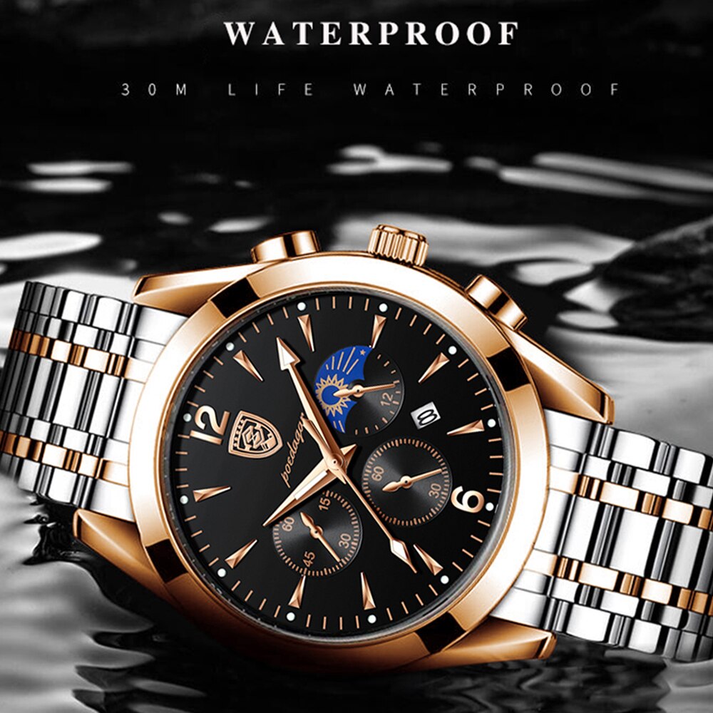 Men watch sport decoration function steel band waterproof