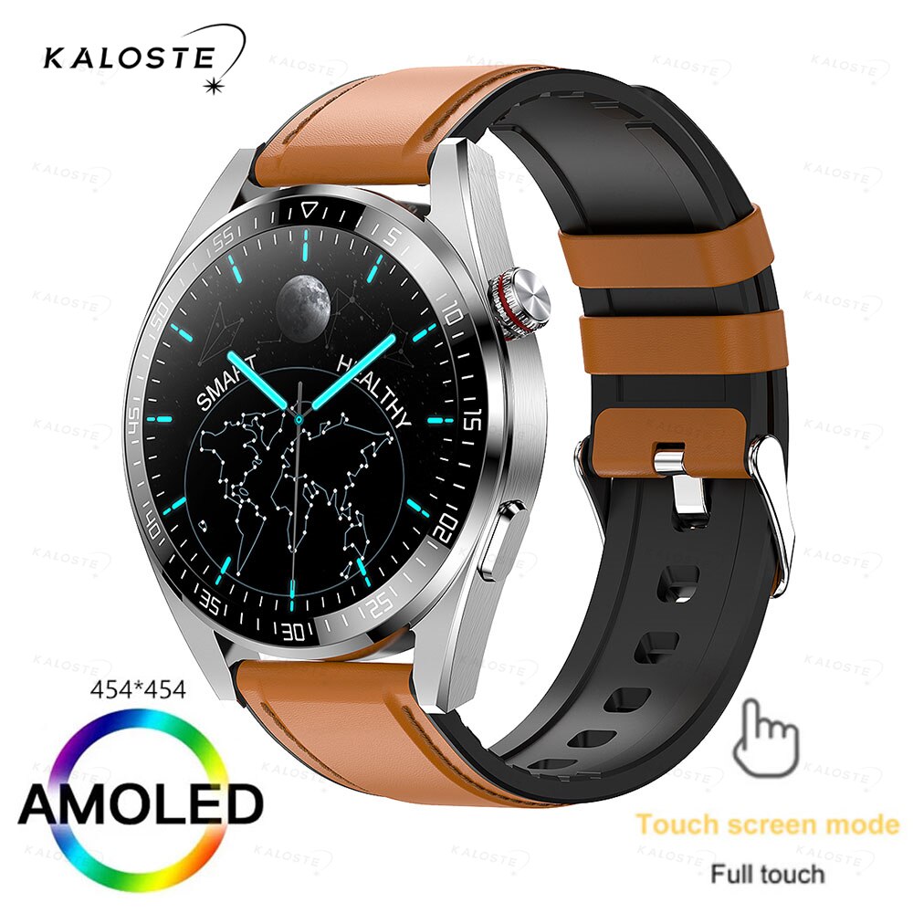 New AMOLED Screen Smart Watch Men Bluetooth Call 8G