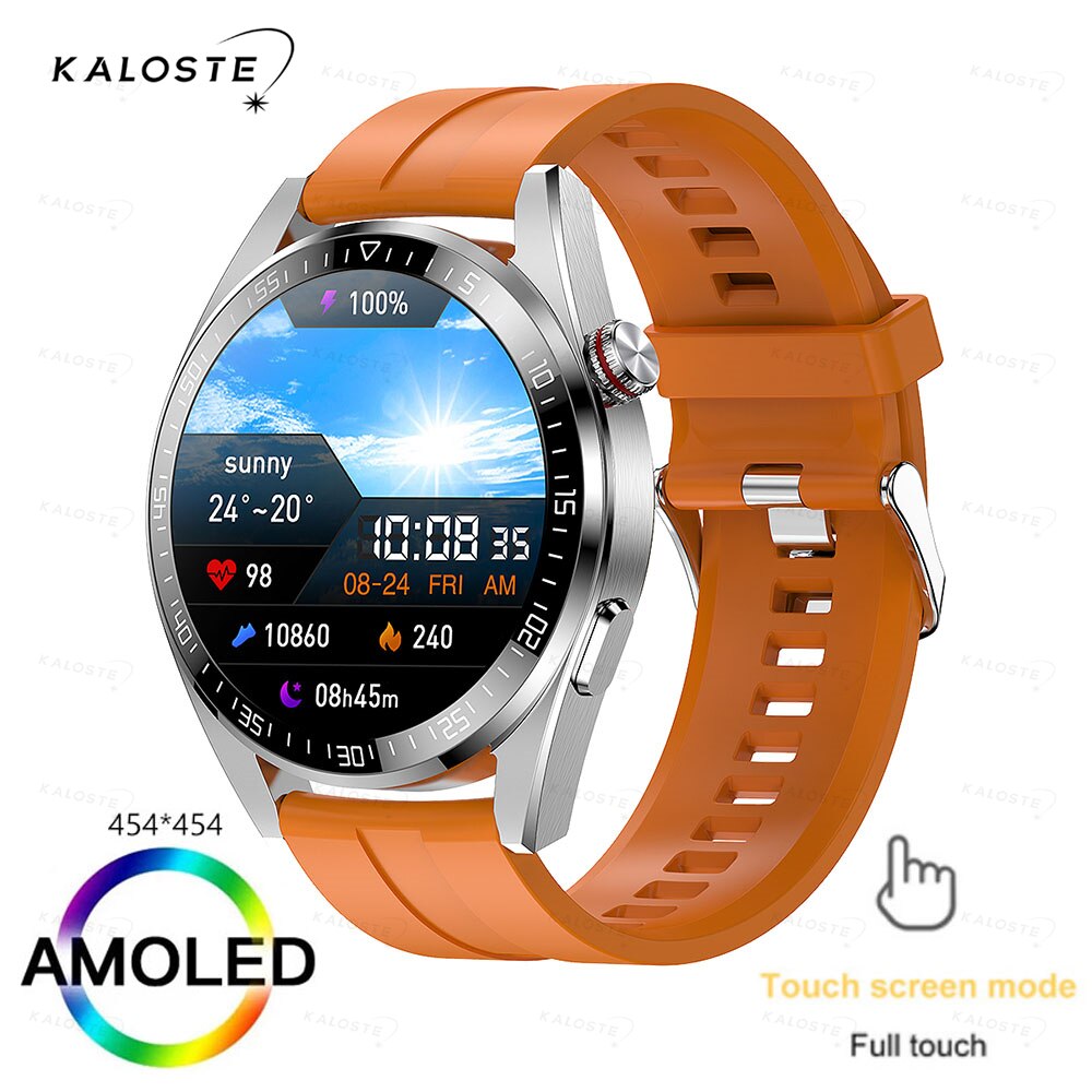 New AMOLED Screen Smart Watch Men Bluetooth Call 8G
