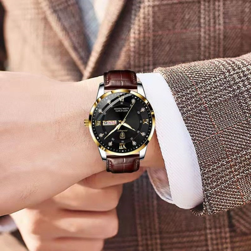 Men fashion ultra thin watches top quality luxury