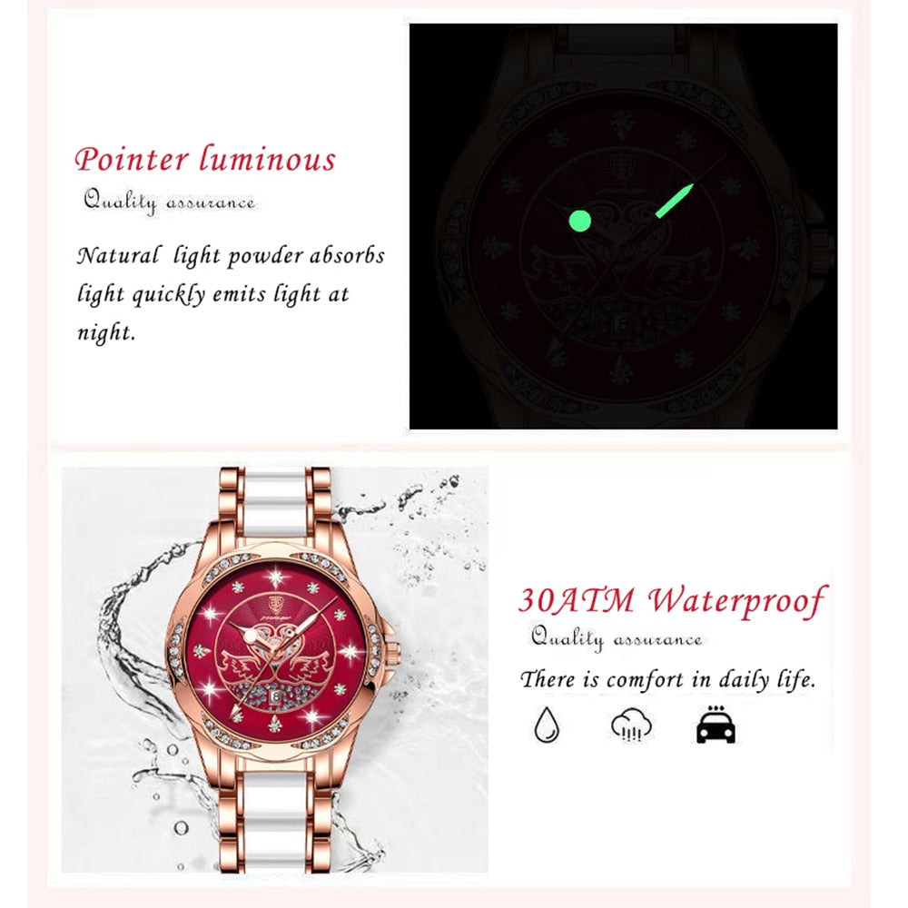 Women Watch Luxury Quartz Diamond Rose Gold