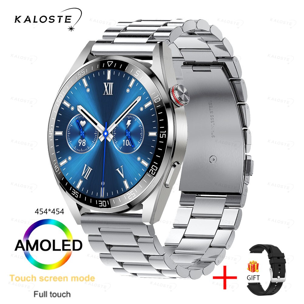 New AMOLED Screen Smart Watch Men Bluetooth Call 8G