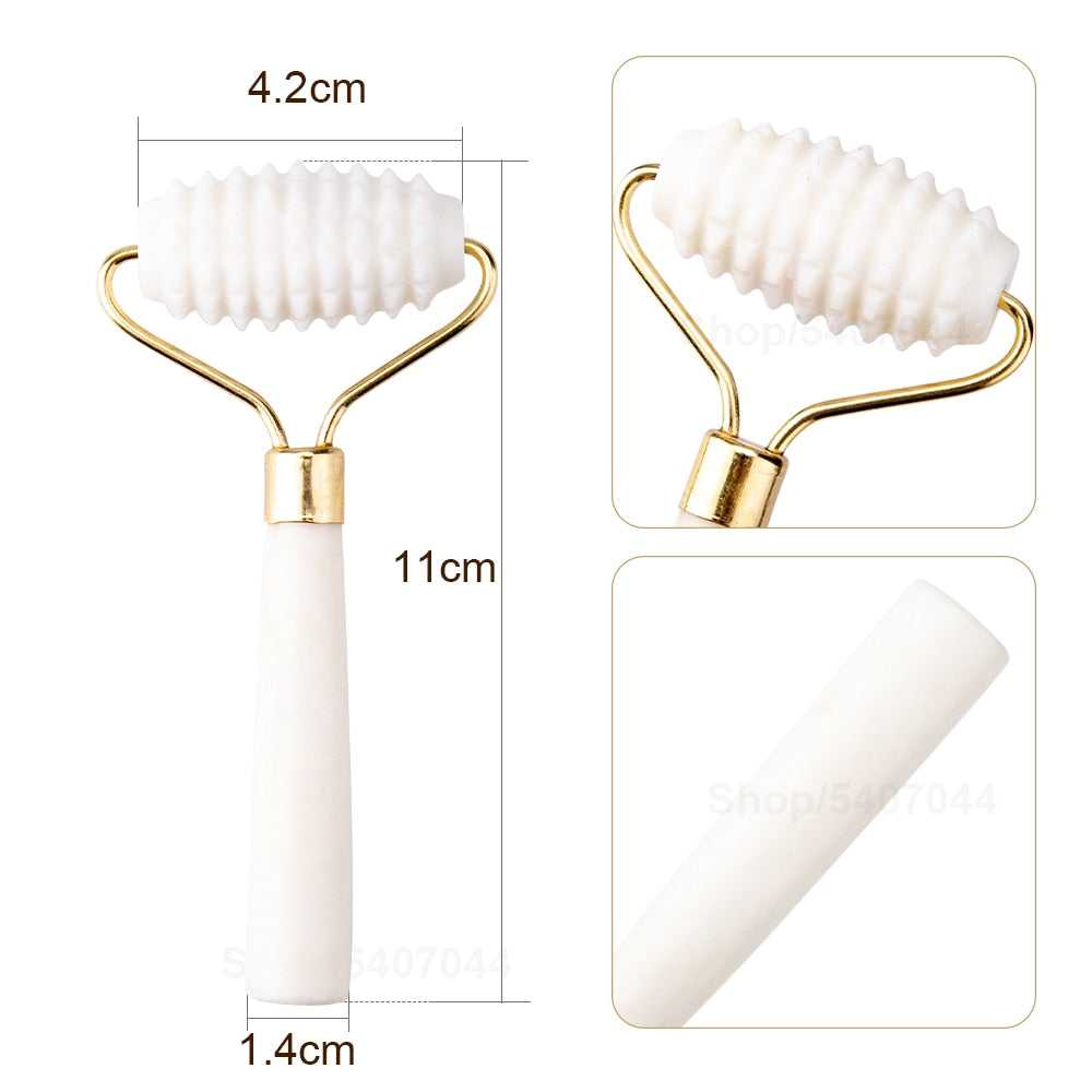 Jade Roller Massager for Face Rose Quartz Natural Real Stone Guasha Scraper Beauty Health Skin Scraping Facial Lifting Tool