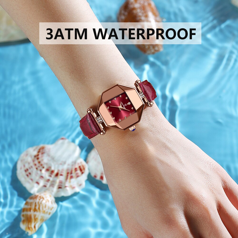 Women Watch Fashion Leather Quartz Watches Waterproof