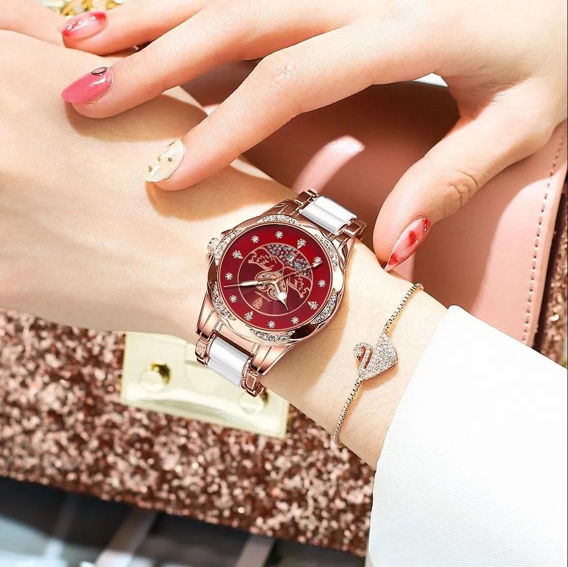 Women Watch Luxury Quartz Diamond Rose Gold