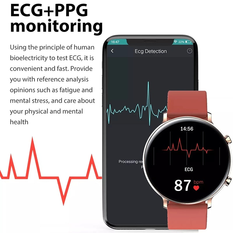 New ECG+PPG Smart Watch With Make Calls Women