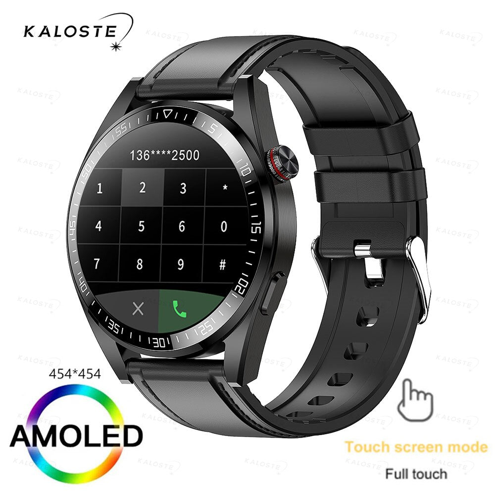 New AMOLED Screen Smart Watch Men Bluetooth Call 8G