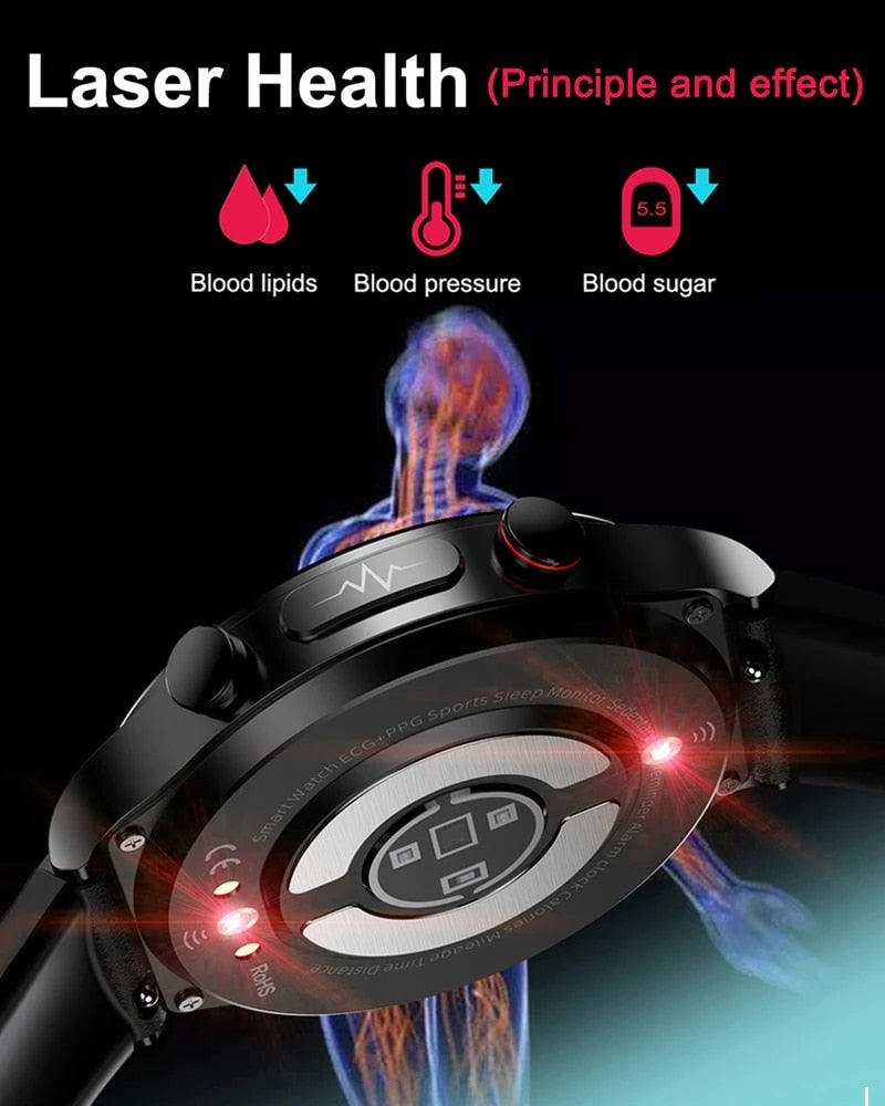 2022 New smart watch men laser health rate blood