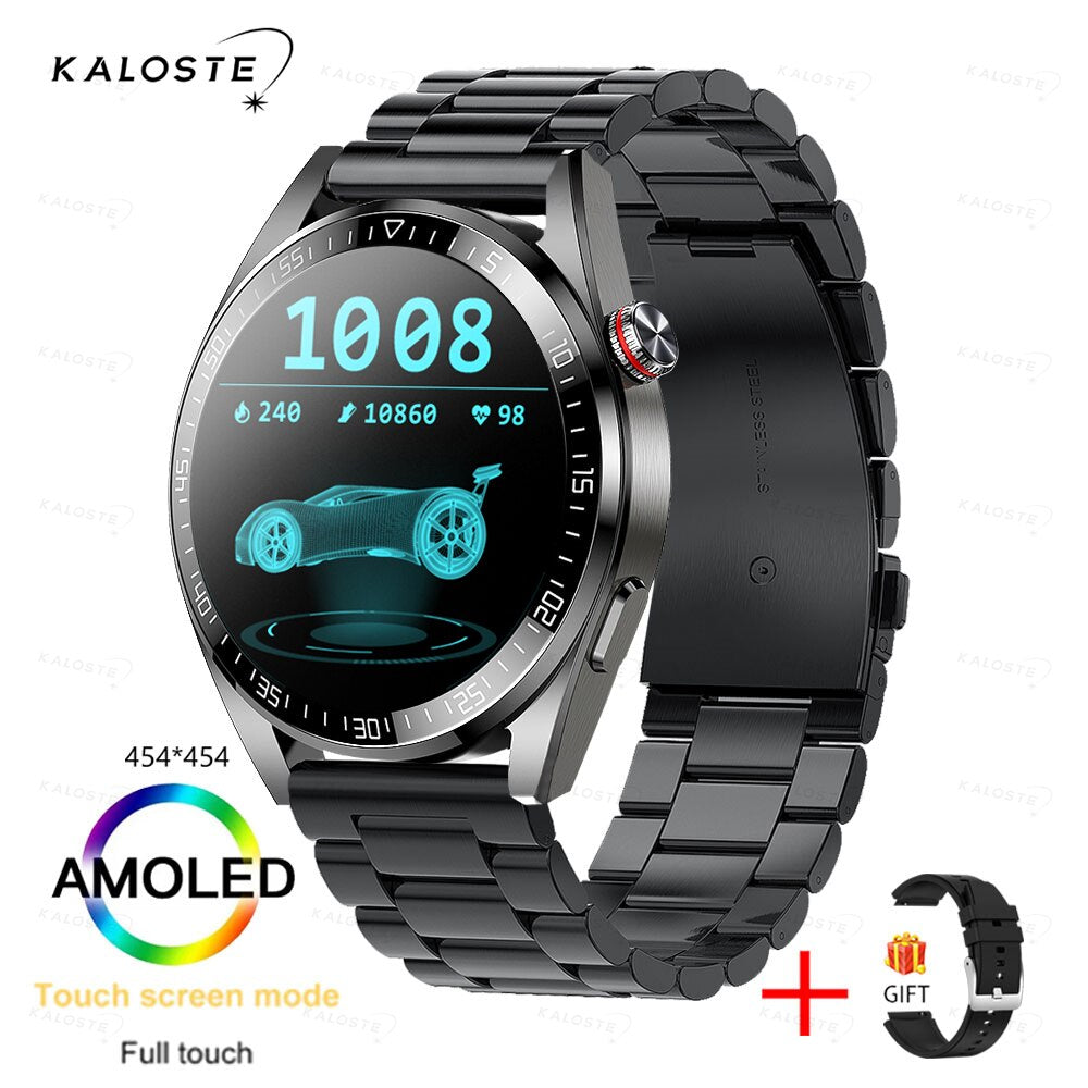 New AMOLED Screen Smart Watch Men Bluetooth Call 8G