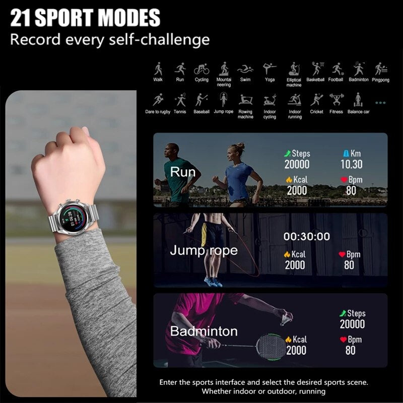 2022 New Full Touch Screen Smart Watch Men Bluetooth Call