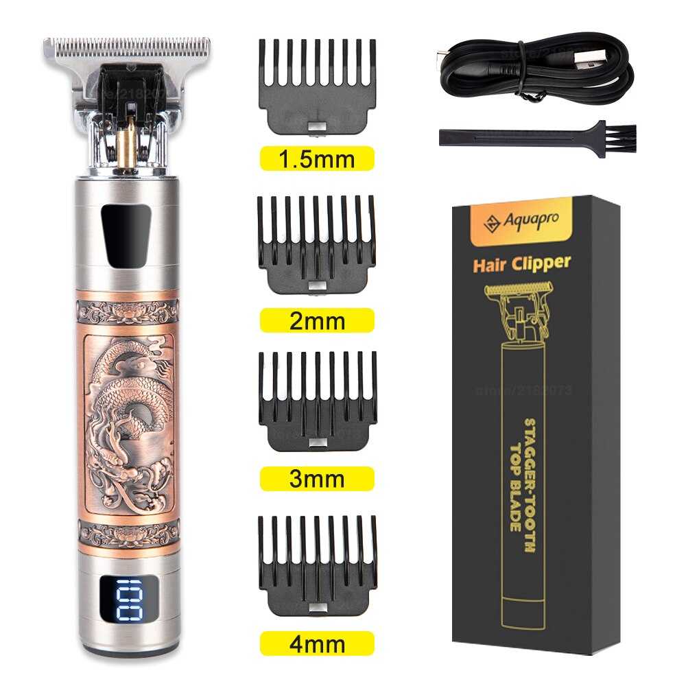 LCD Hair Clippers Professional Hair Cutting Machine Beard Trimmer For Men Barber Shop Electric Shaver Vintage T9 Hair Cutter