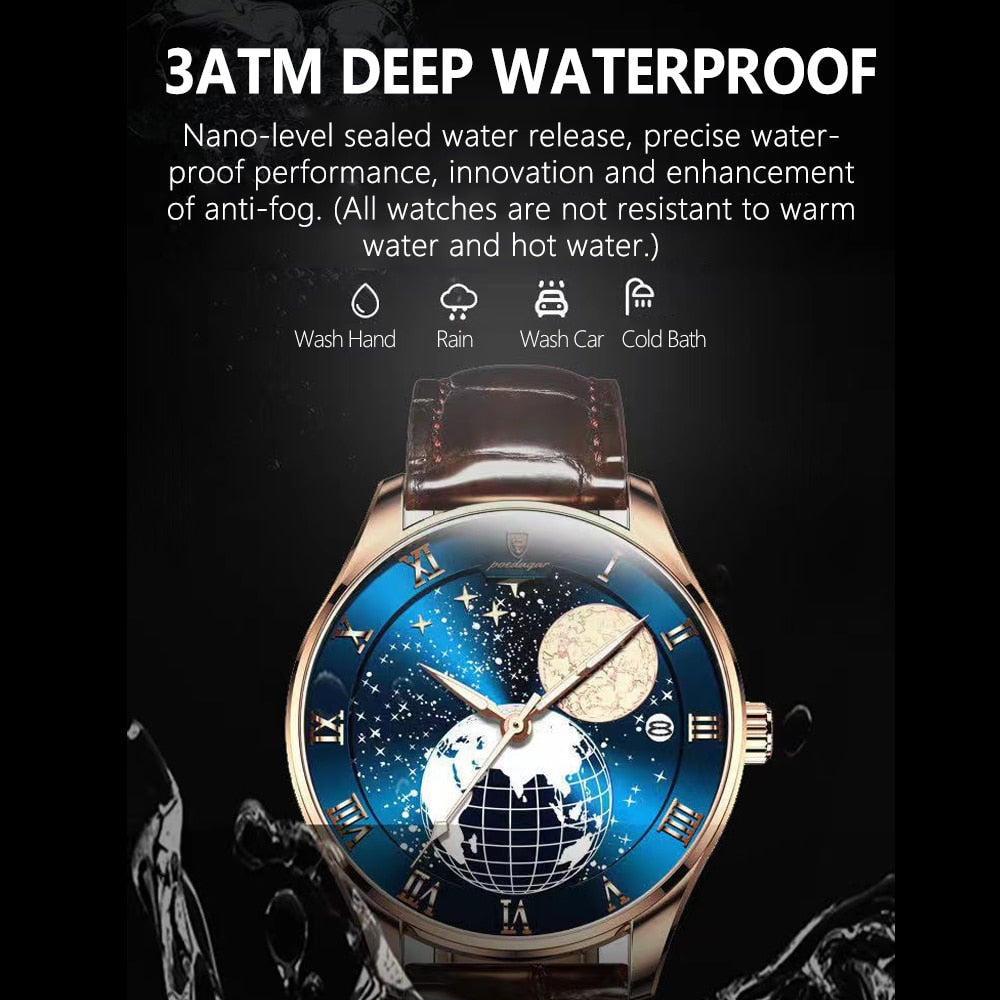 New Fashion Quartz Leather Men Watch Top Brand Luxury