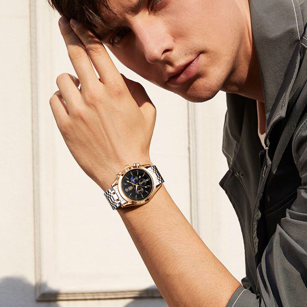 Men watch sport decoration function steel band waterproof