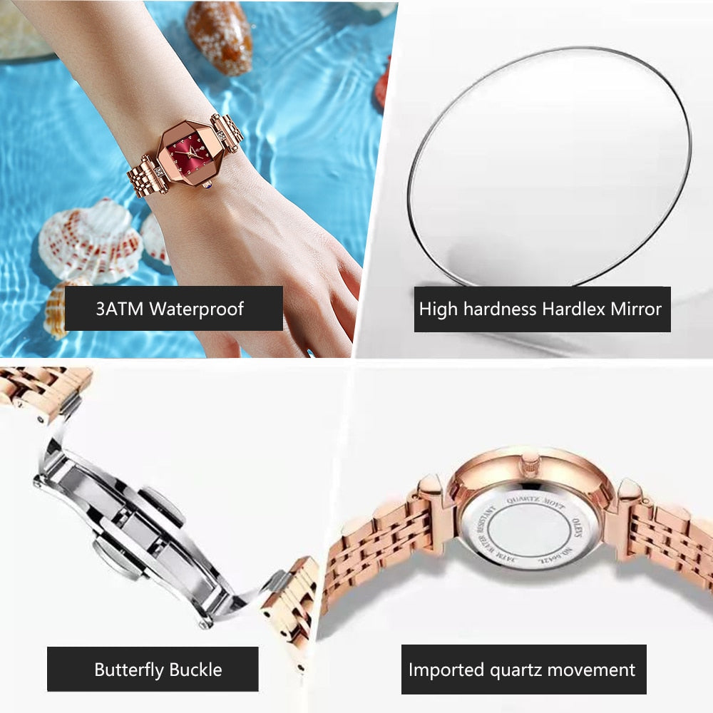 Women Watch Fashion Luxury Stainless Stain Waterproof